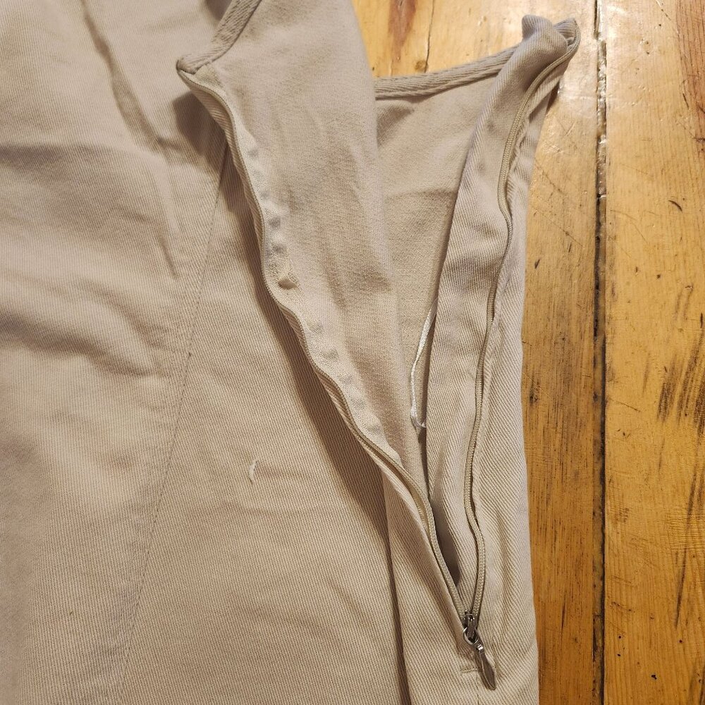H&M Divided Women’s XL Beige Denim Halter Mini Dress Side Zip Y2K Style NWT - Picture 11 of 11